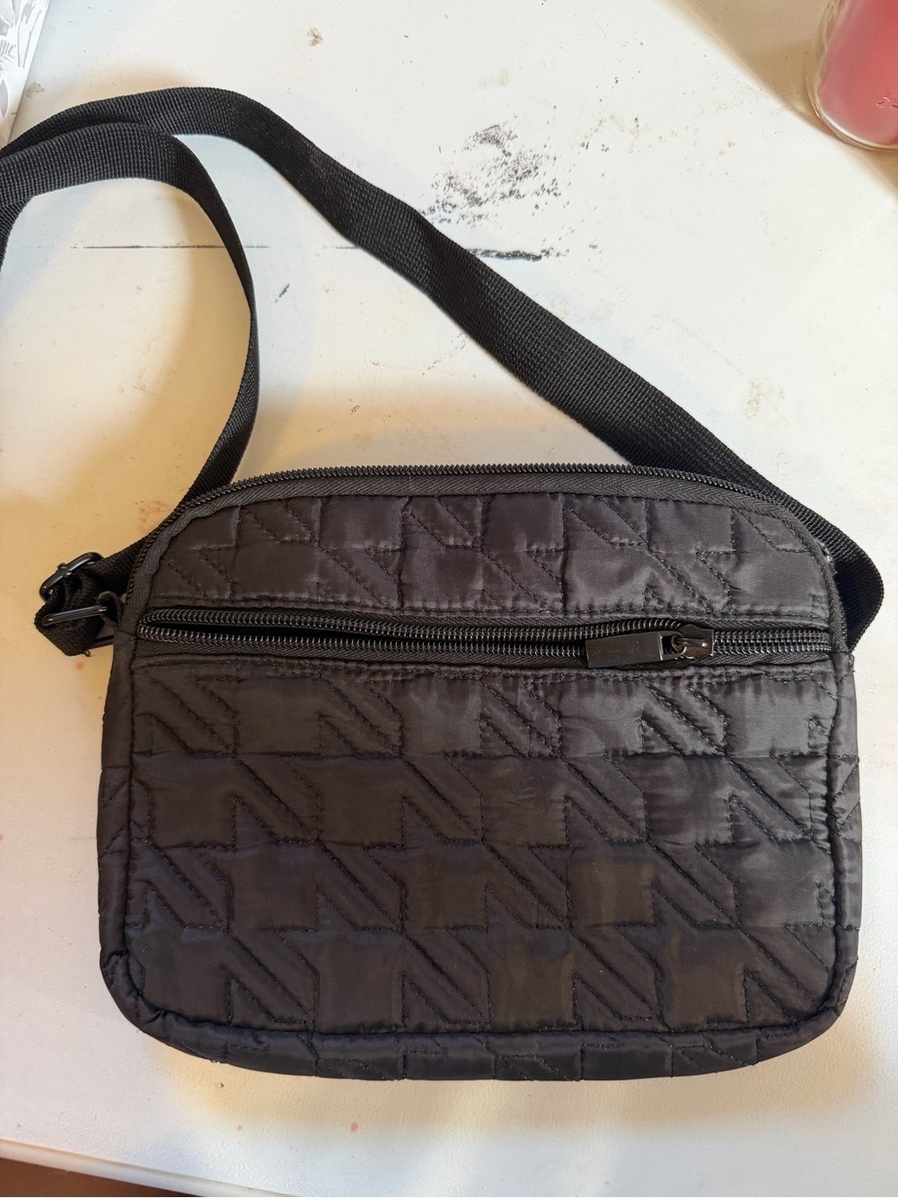 Black Quilted Crossbody Bag Purse